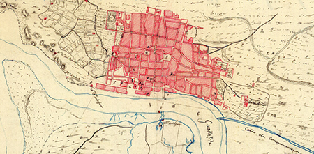 Puerto de Santa María. Anónimo. Detalle de un plano manuscrito realizado entre 1730 y 1750 (Cartoteca histórica del Servicio Geográfico del Ejército, n.º 939).