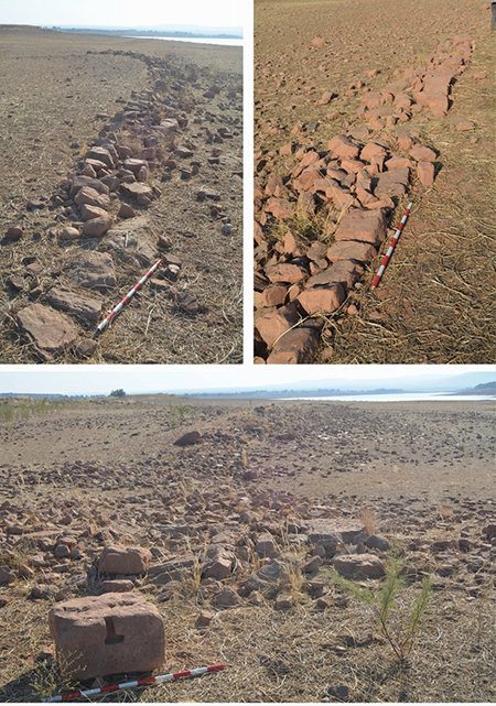 Santagón. Plataforma, accesos de casas y sillar con mortaja para grapa (elaboración propia).